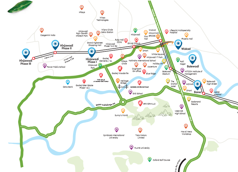 Pune city map area